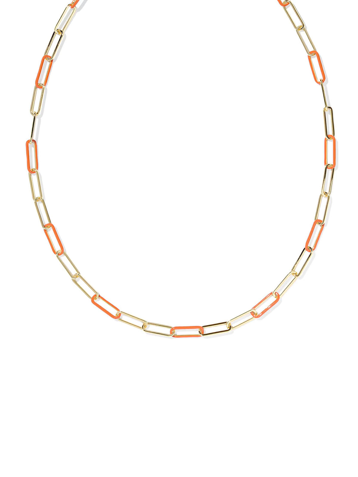 Kendra Scott Ainsley Gold Convertible Chain Necklace in Dark Orange