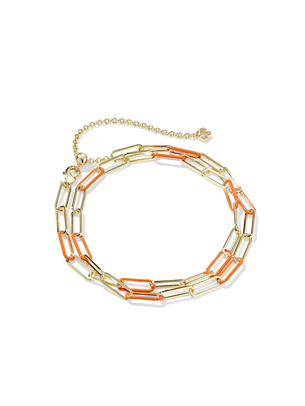 Kendra Scott Ainsley Gold Convertible Chain Necklace in Dark Orange