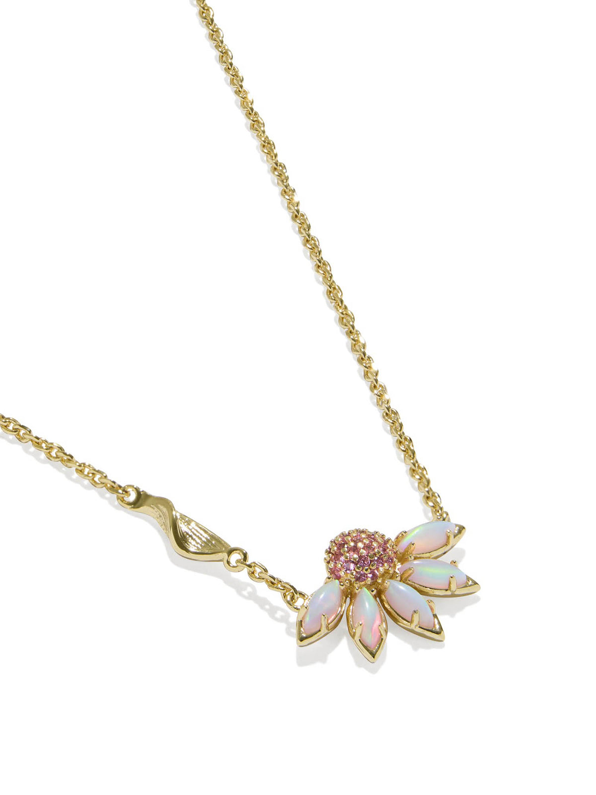 Kendra Scott Anya Flower Gold Short Pendant Necklace in Light Pink Mix