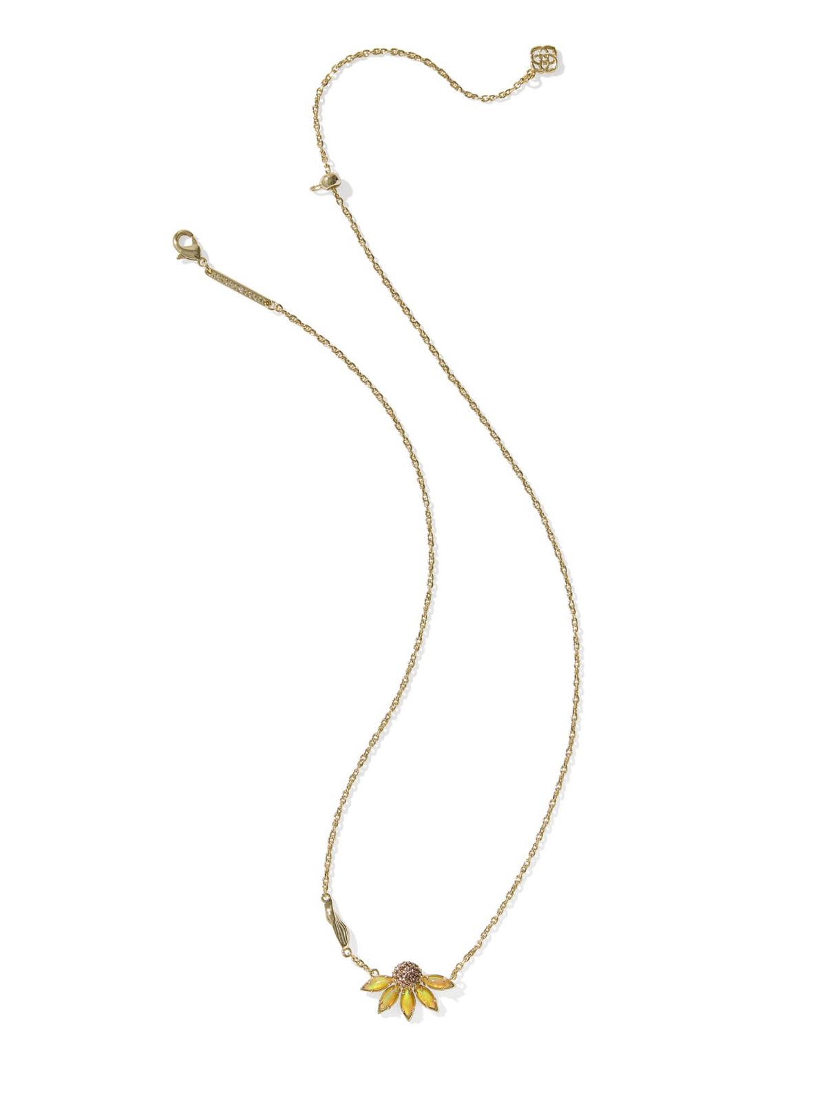 Kendra Scott Anya Flower Gold Short Pendant Necklace in Yellow Mix