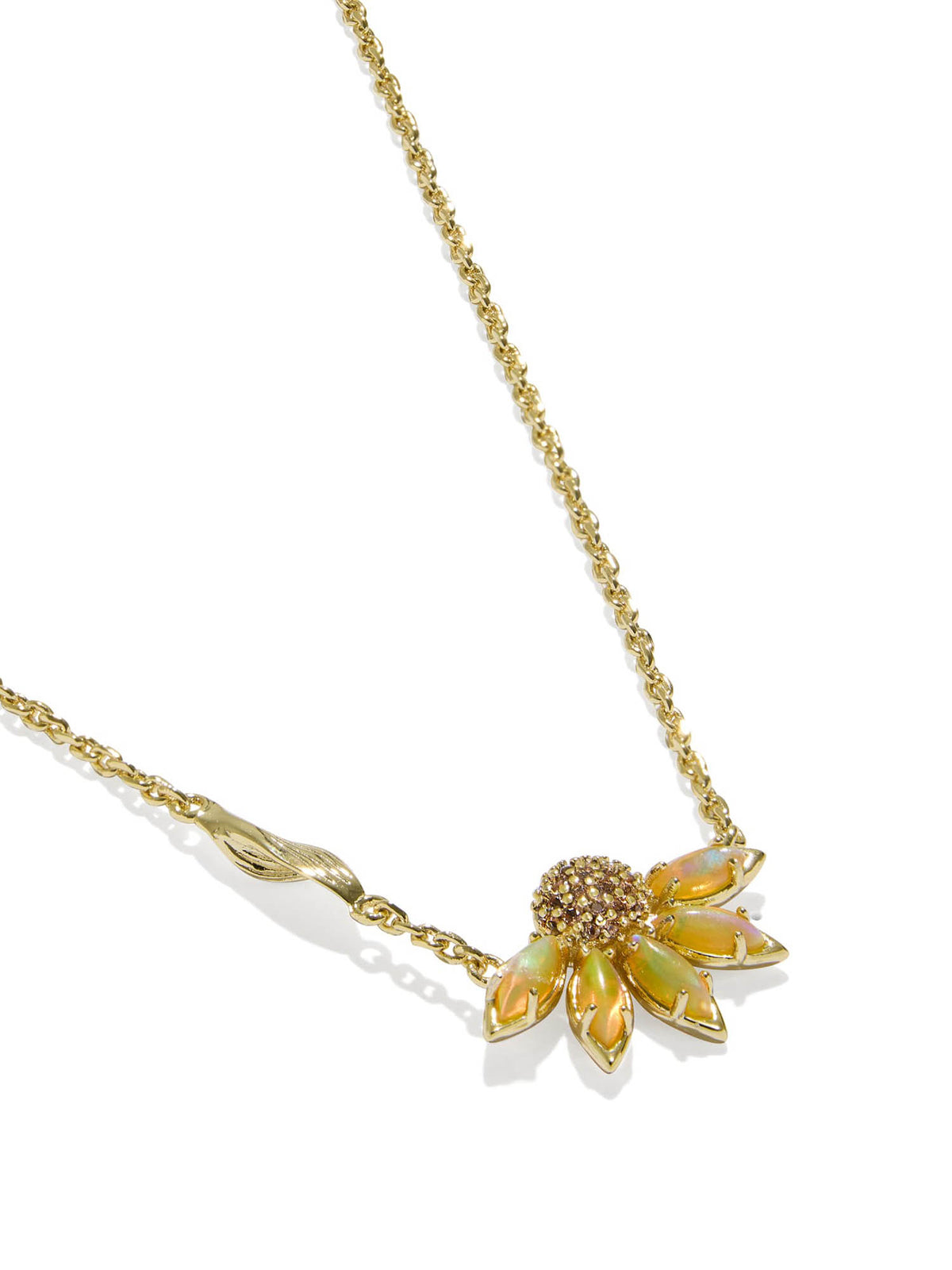 Kendra Scott Anya Flower Gold Short Pendant Necklace in Yellow Mix