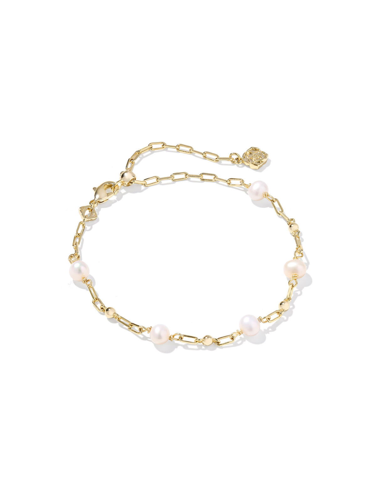 Kendra Scott Ashton Gold Delicate Chain Bracelet Pearl