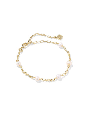 Kendra Scott Ashton Gold Delicate Chain Bracelet Pearl