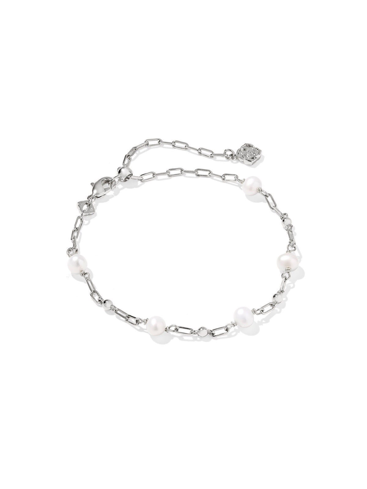 Kendra Scott Ashton Silver Delicate Chain Bracelet Pearl