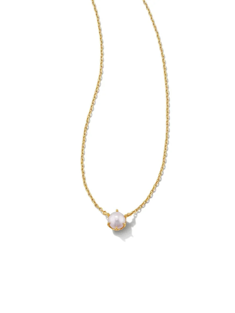 Kendra Scott Ashton Gold Pendant Necklace in Freshwater Cultured Pearl