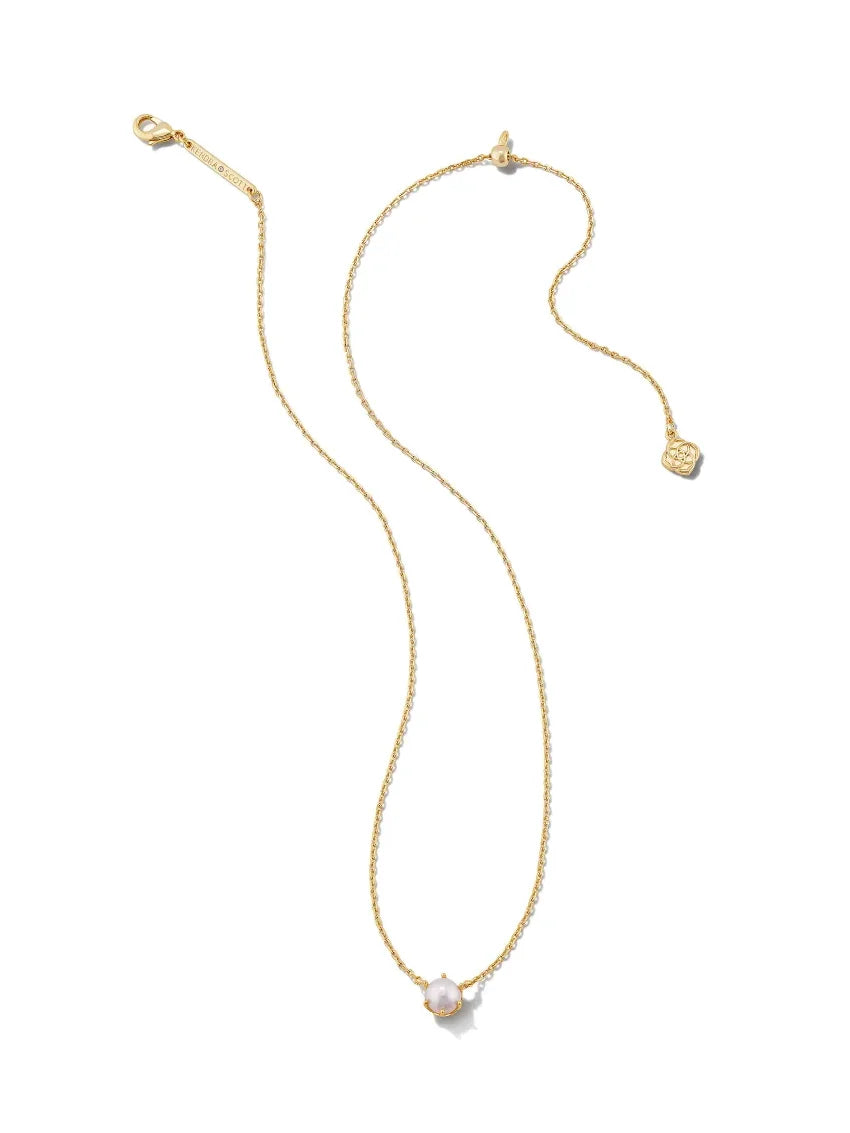 Kendra Scott Ashton Gold Pendant Necklace in Freshwater Cultured Pearl