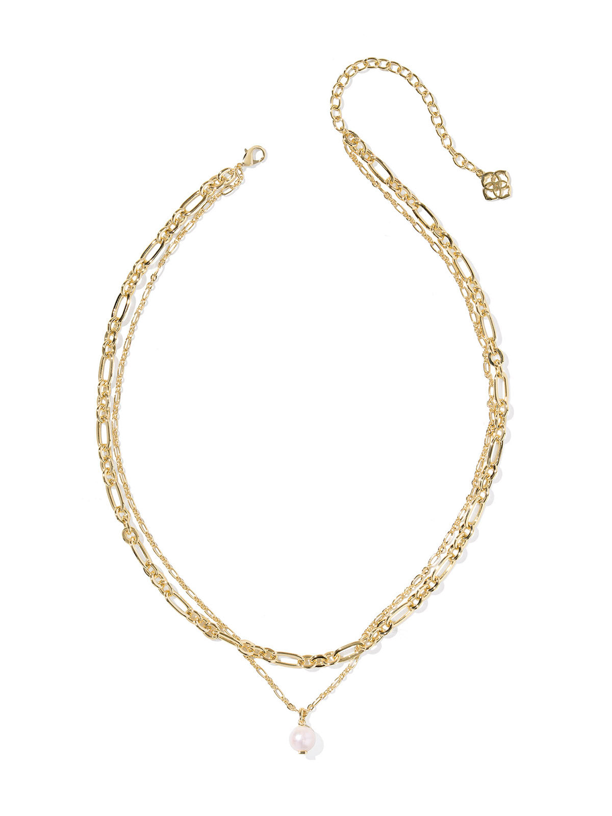 Kendra Scott Ashton Gold Multi Strand Necklace Freshwater Cultured Pearl