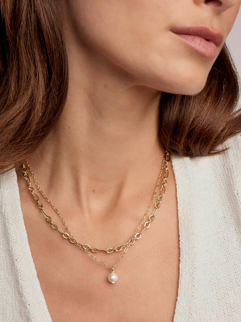 Kendra Scott Ashton Gold Multi Strand Necklace Freshwater Cultured Pearl