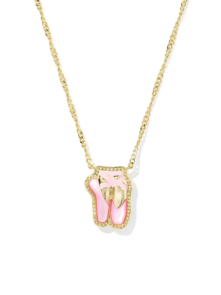 Kendra Scott Ballet Gold Short Pendant Necklace in Blush Mother-of-Pearl
