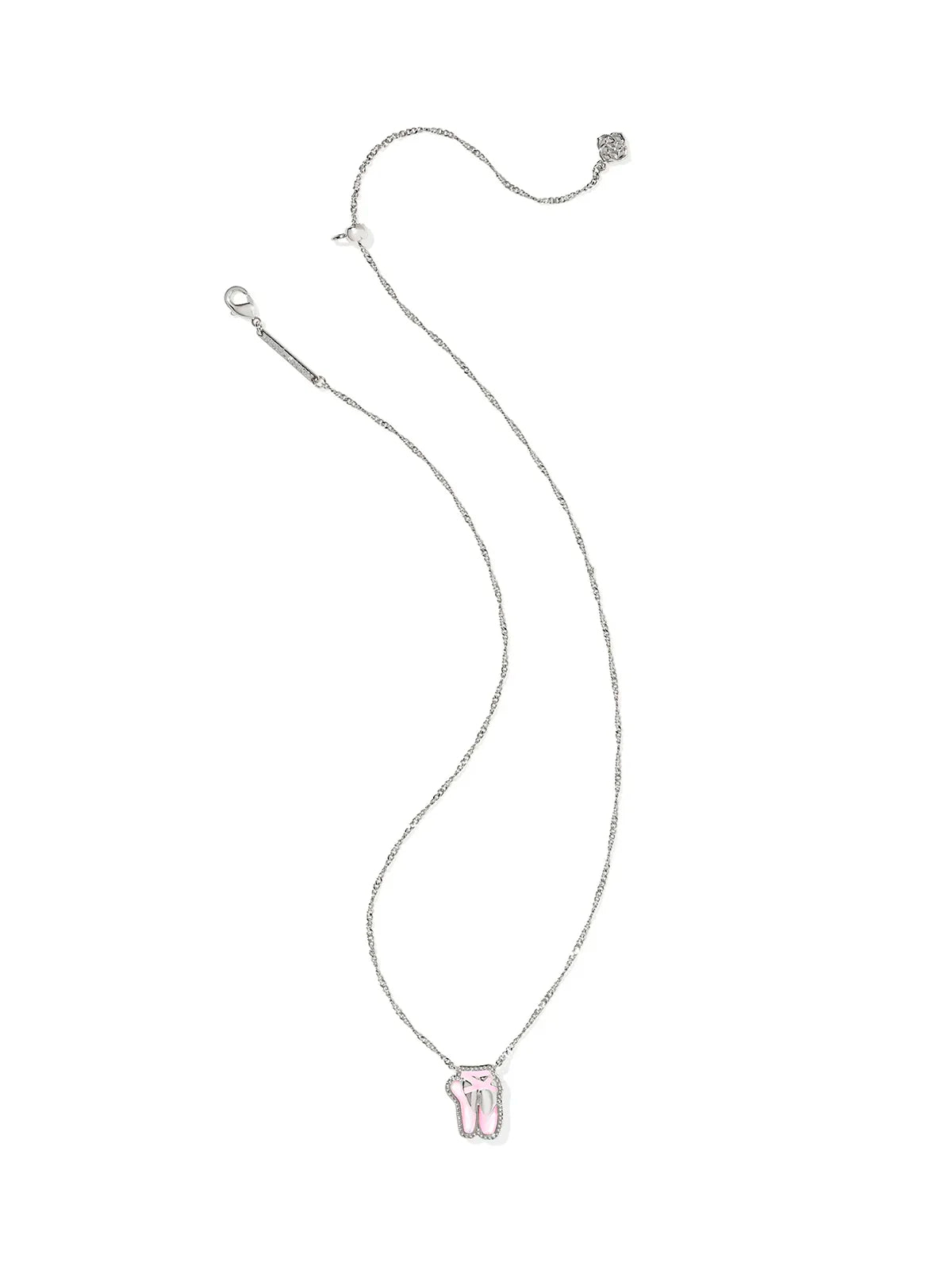 Kendra Scott Ballet Silver Short Pendant Necklace in Blush Mother-of-Pearl