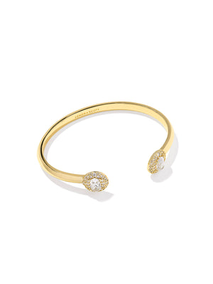 Kendra Scott Bella Gold Cuff Bracelet in White CZ