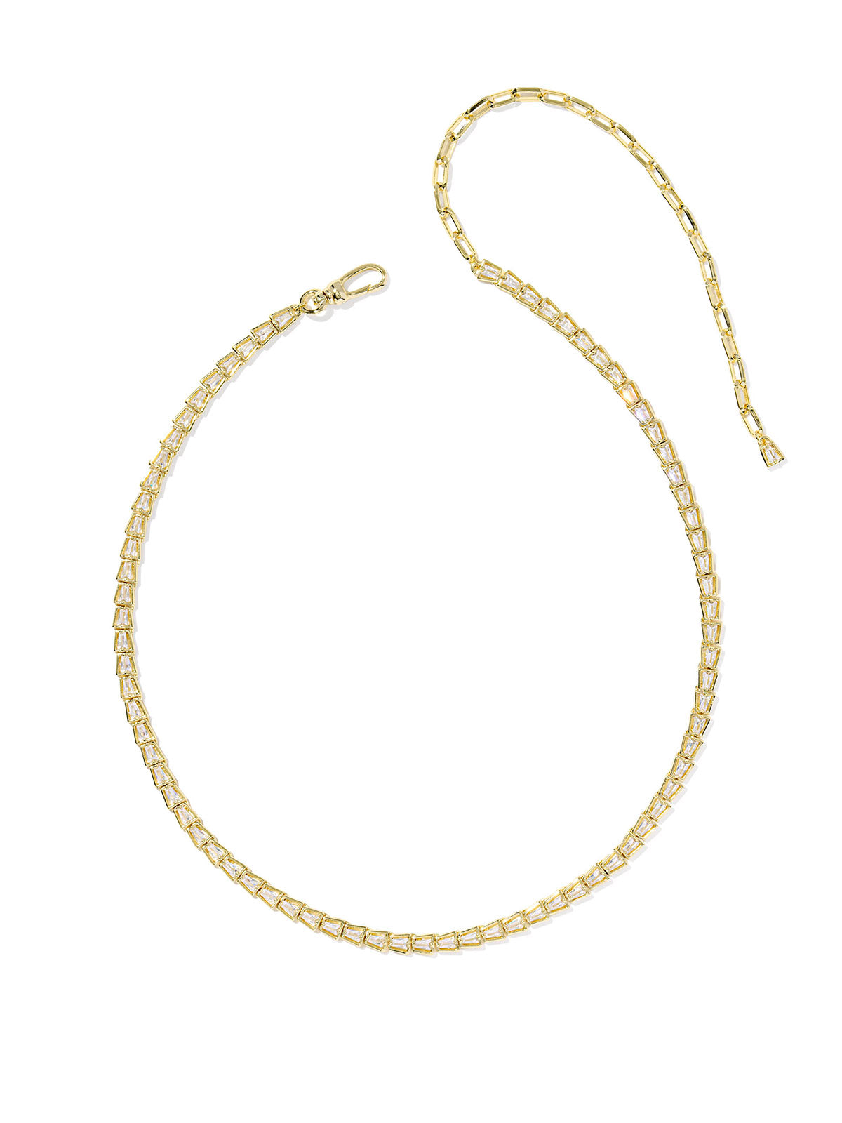 Kendra Scott Bella Gold Tennis Necklace White CZ
