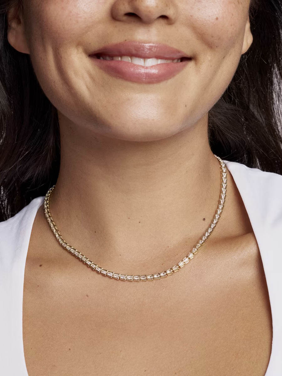 Kendra Scott Bella Gold Tennis Necklace White CZ