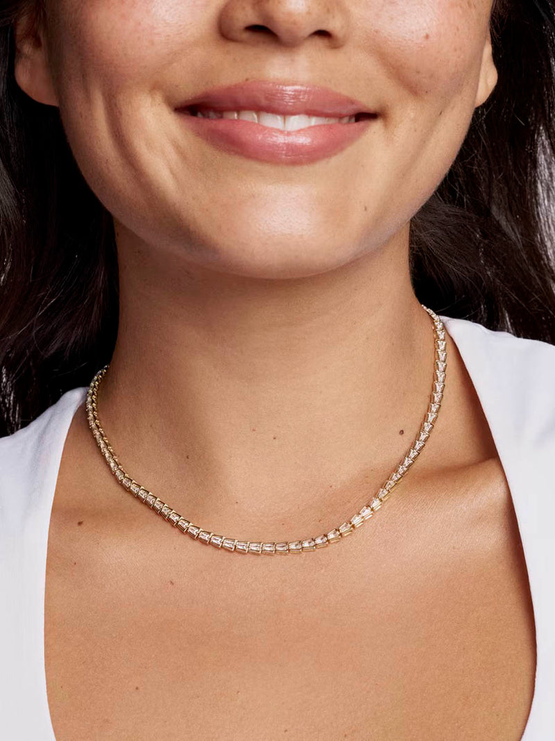 Kendra Scott Bella Gold Tennis Necklace White CZ