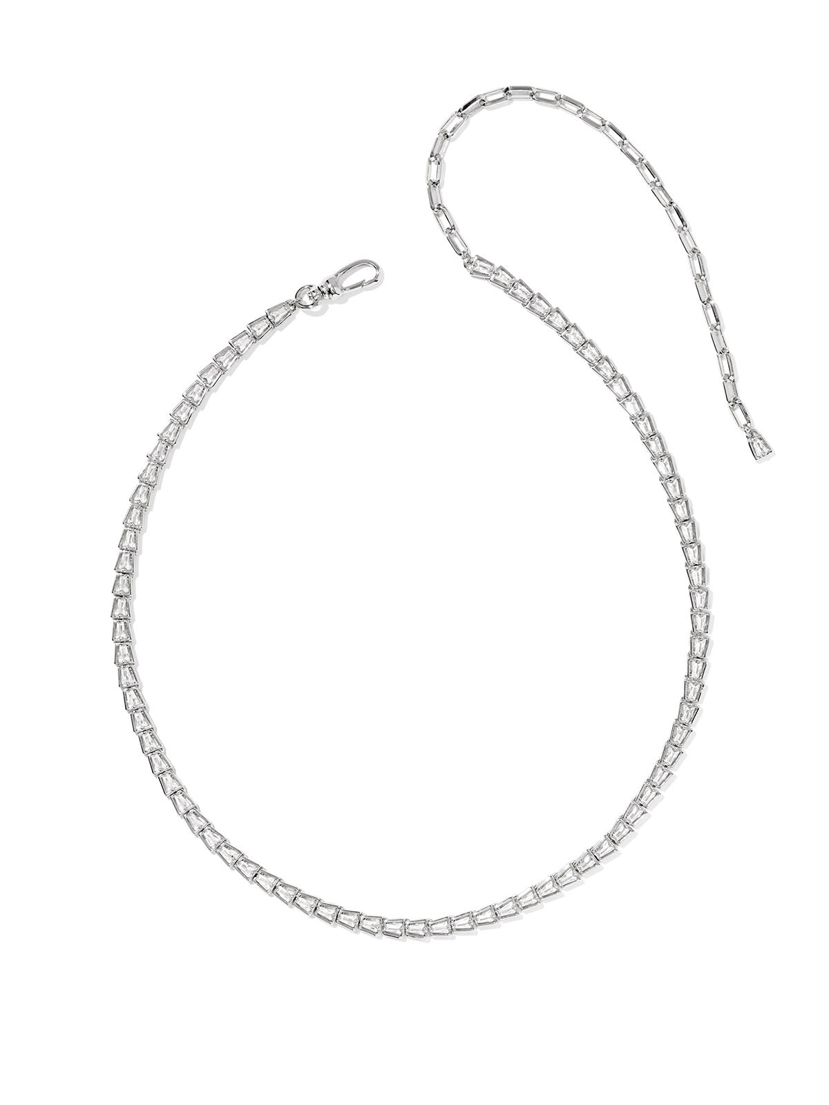 Kendra Scott Bella Silver Tennis Necklace White CZ
