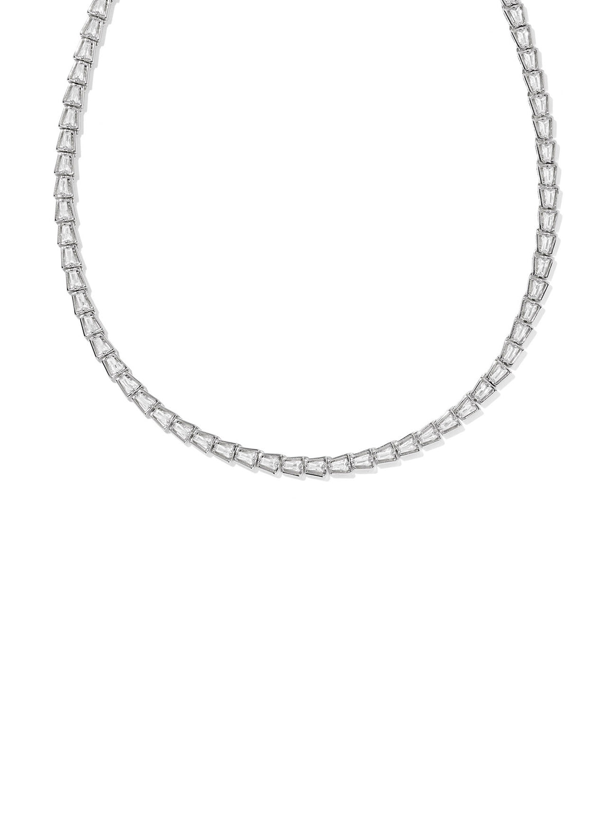 Kendra Scott Bella Silver Tennis Necklace White CZ