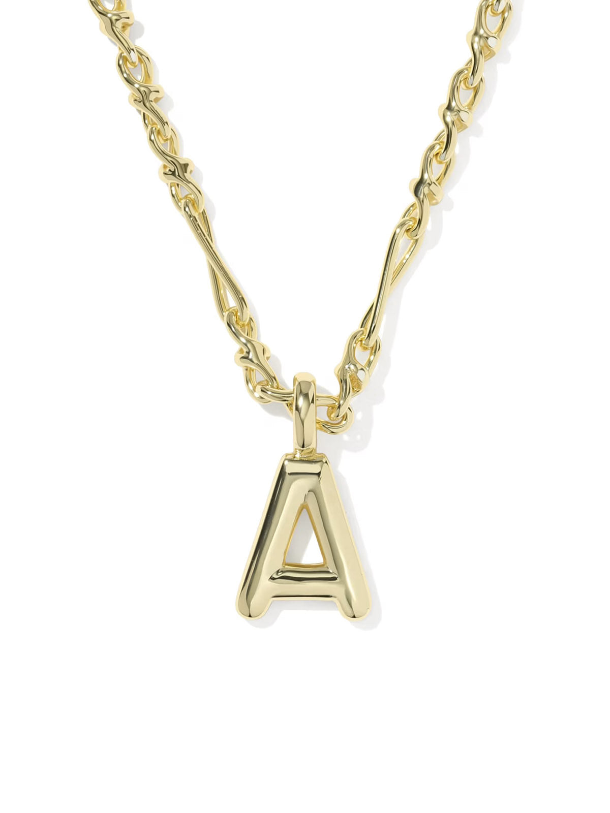 Kendra Scott Bubble Letter Gold Short Pendant Necklace Letter A