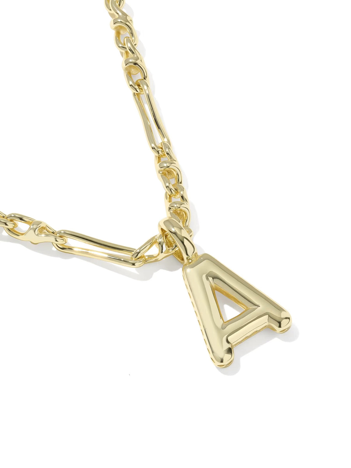 Kendra Scott Bubble Letter Gold Short Pendant Necklace Letter A