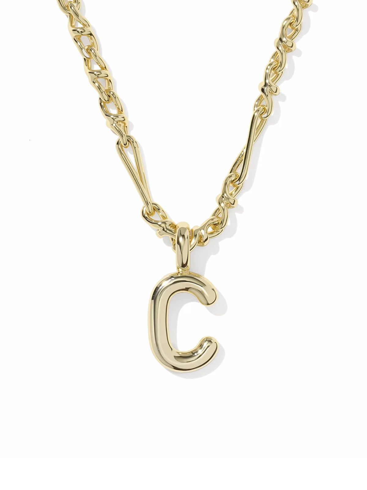 Kendra Scott Bubble Letter Gold Short Pendant Necklace Letter C