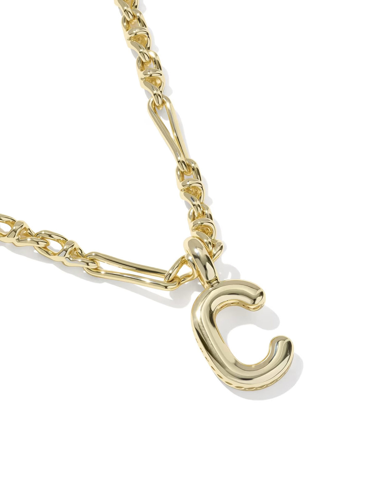 Kendra Scott Bubble Letter Gold Short Pendant Necklace Letter C