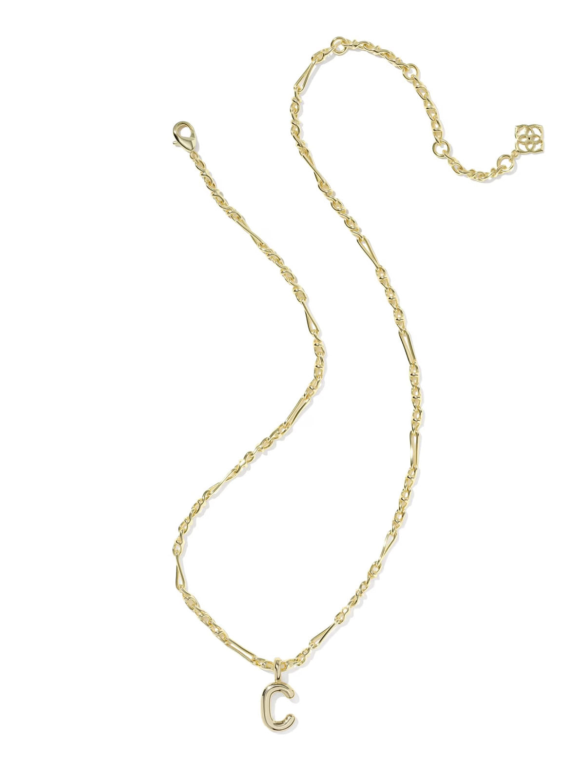 Kendra Scott Bubble Letter Gold Short Pendant Necklace Letter C