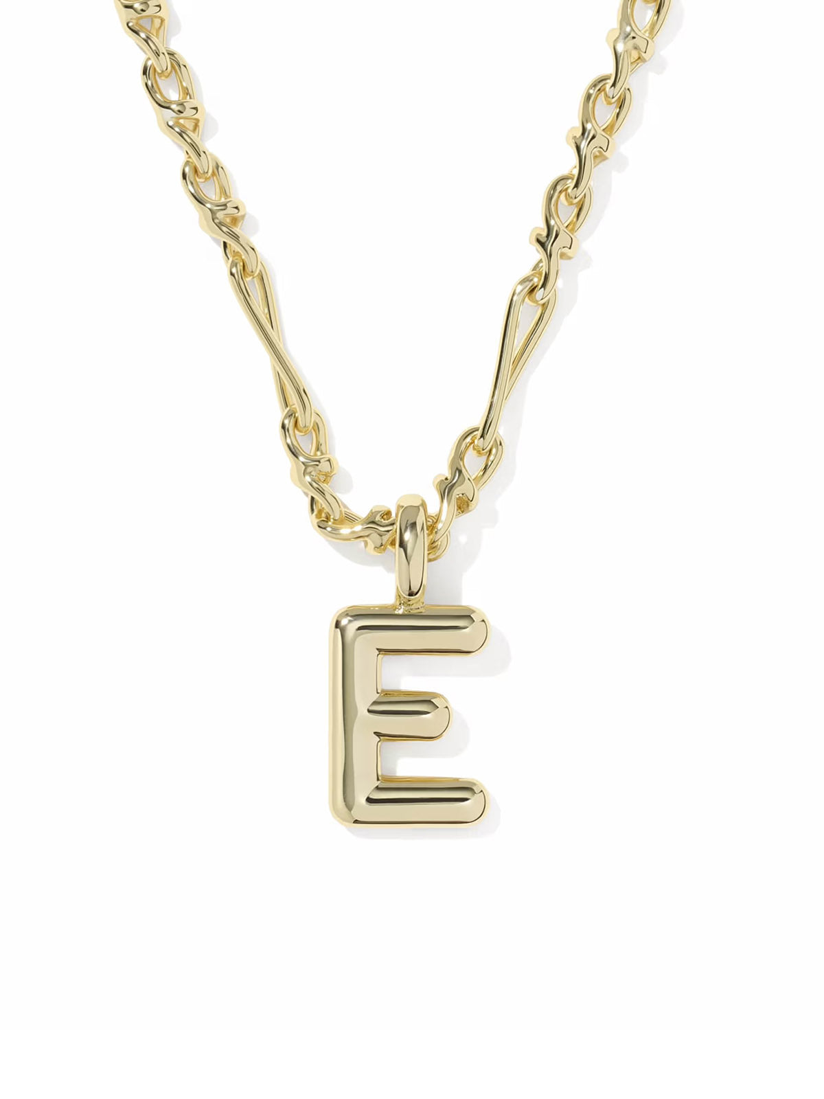 Kendra Scott Bubble Letter Gold Short Pendant Necklace Letter E