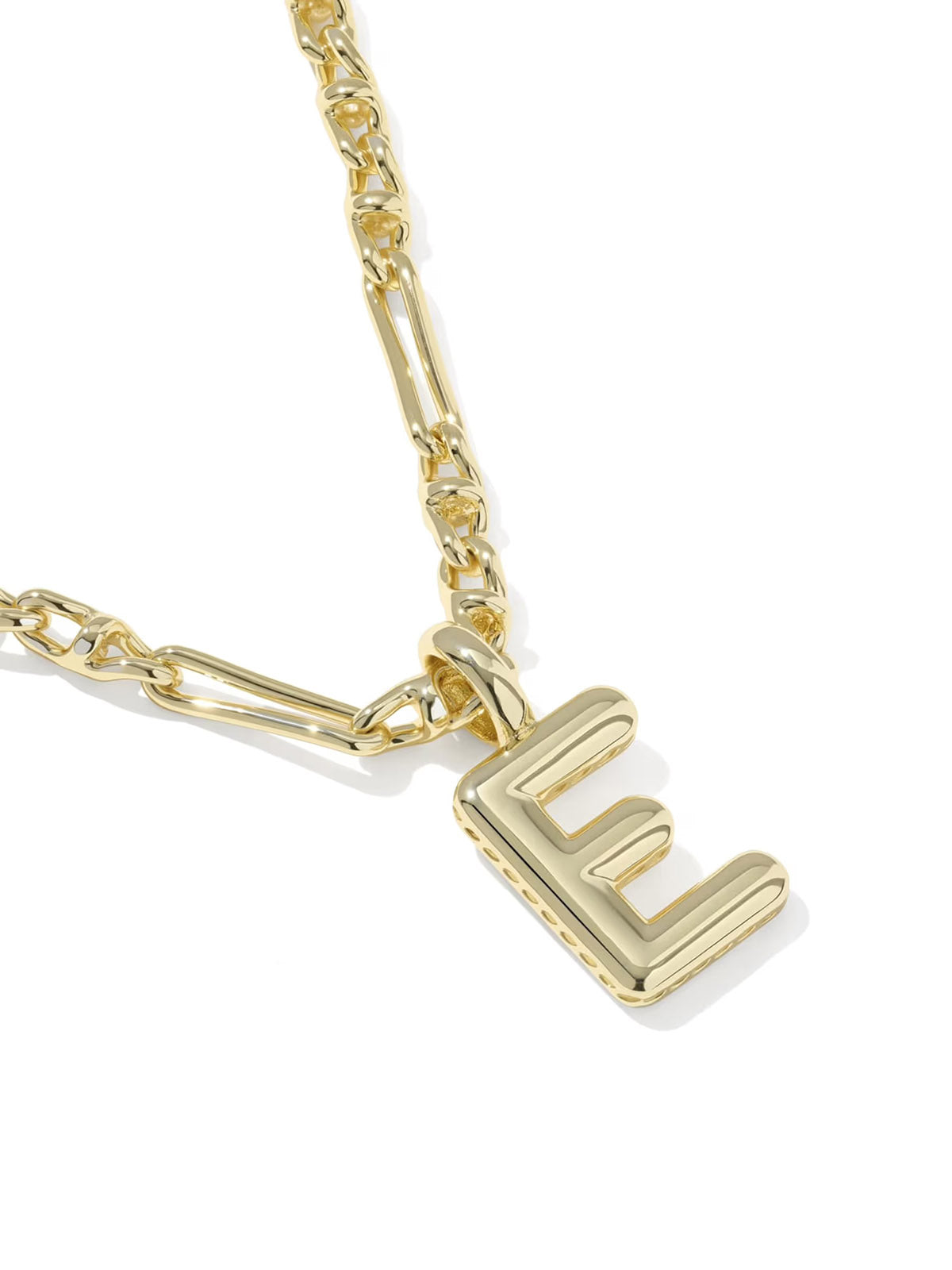 Kendra Scott Bubble Letter Gold Short Pendant Necklace Letter E