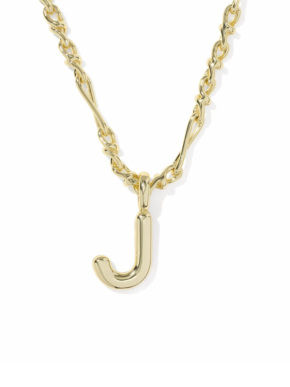 Kendra Scott Bubble Letter Gold Short Pendant Necklace Letter J
