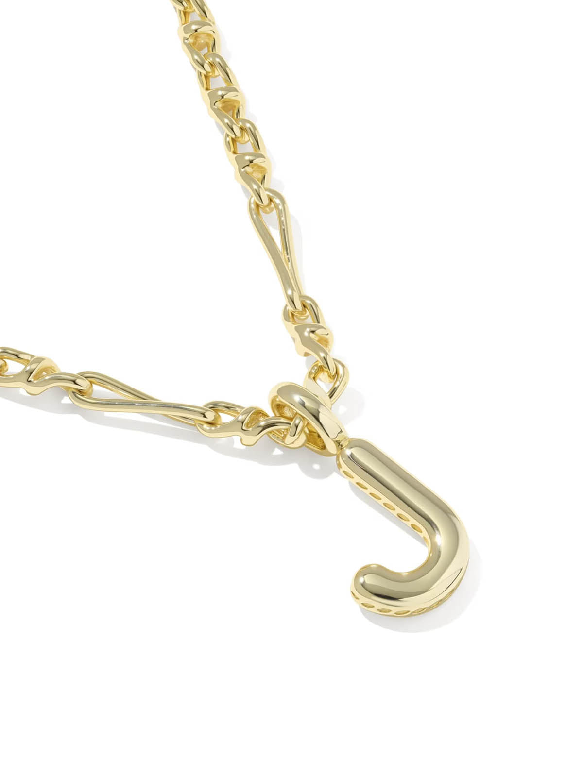 Kendra Scott Bubble Letter Gold Short Pendant Necklace Letter J