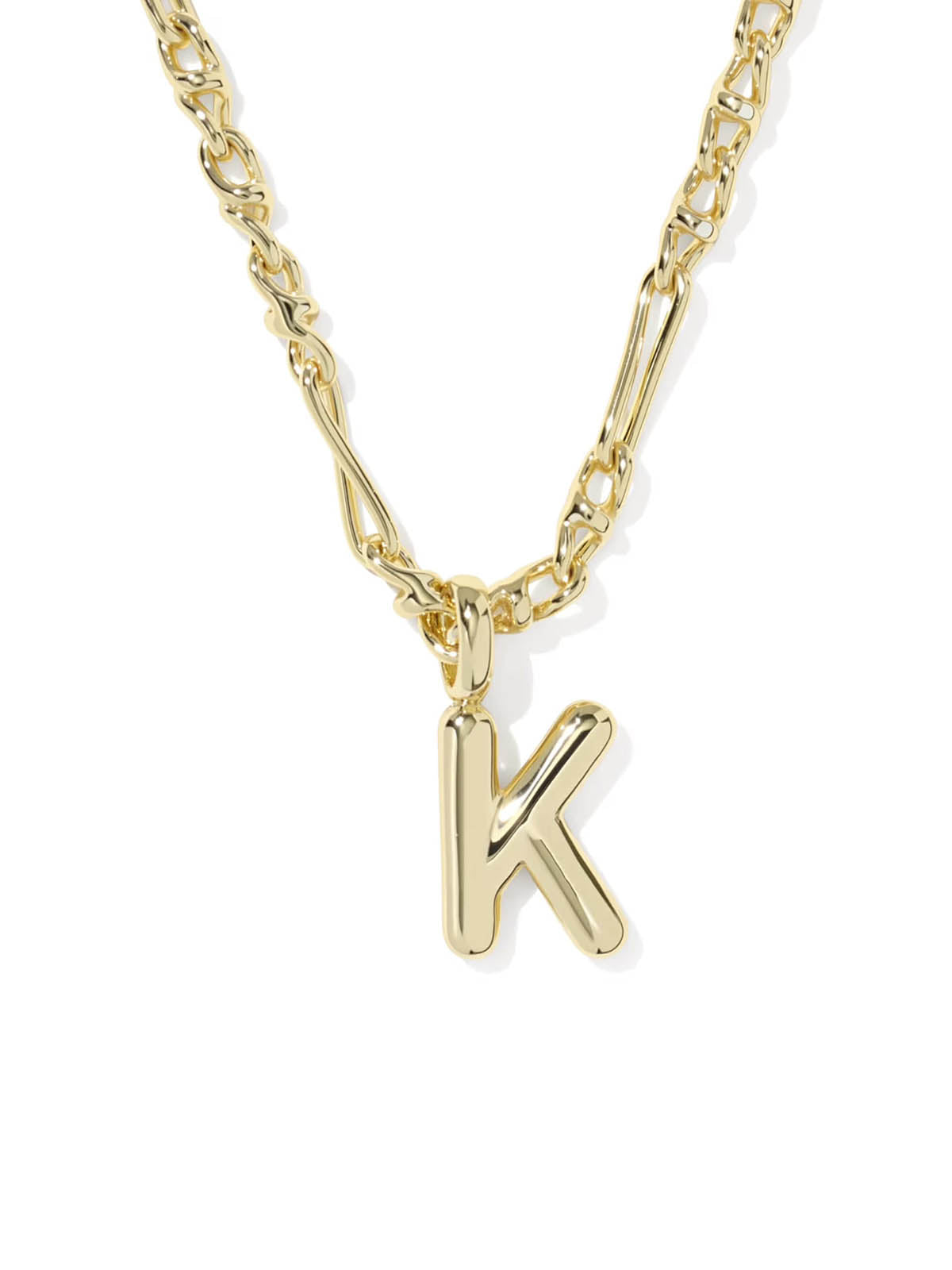Kendra Scott Bubble Letter Gold Short Pendant Necklace Letter K