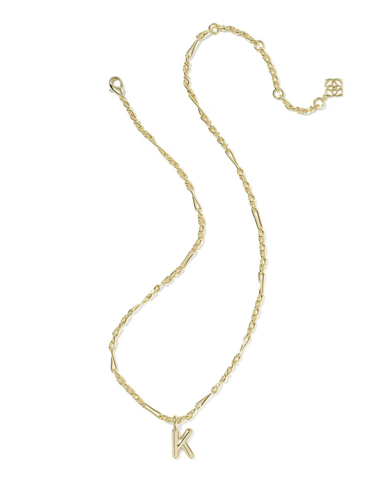 Kendra Scott Bubble Letter Gold Short Pendant Necklace Letter K