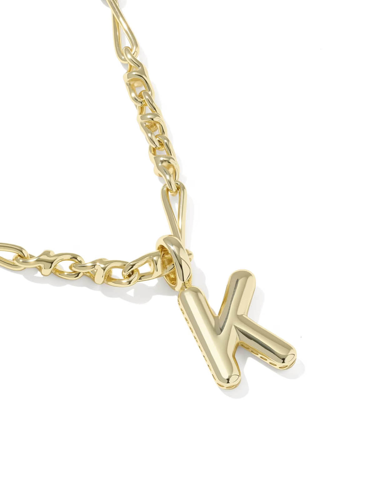 Kendra Scott Bubble Letter Gold Short Pendant Necklace Letter K