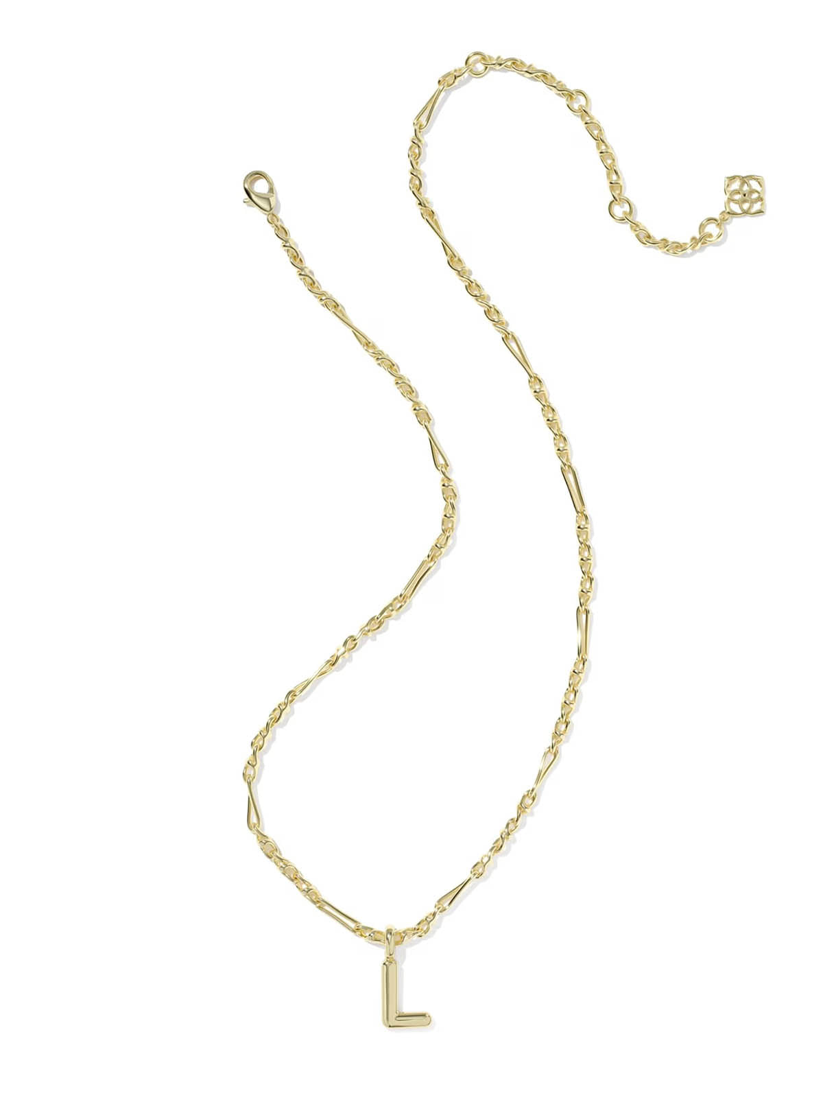 Kendra Scott Bubble Letter Gold Short Pendant Necklace Letter L