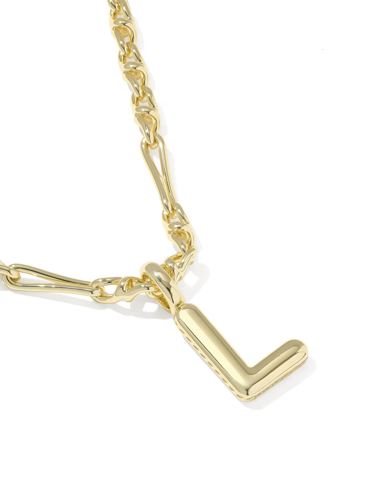 Kendra Scott Bubble Letter Gold Short Pendant Necklace Letter L