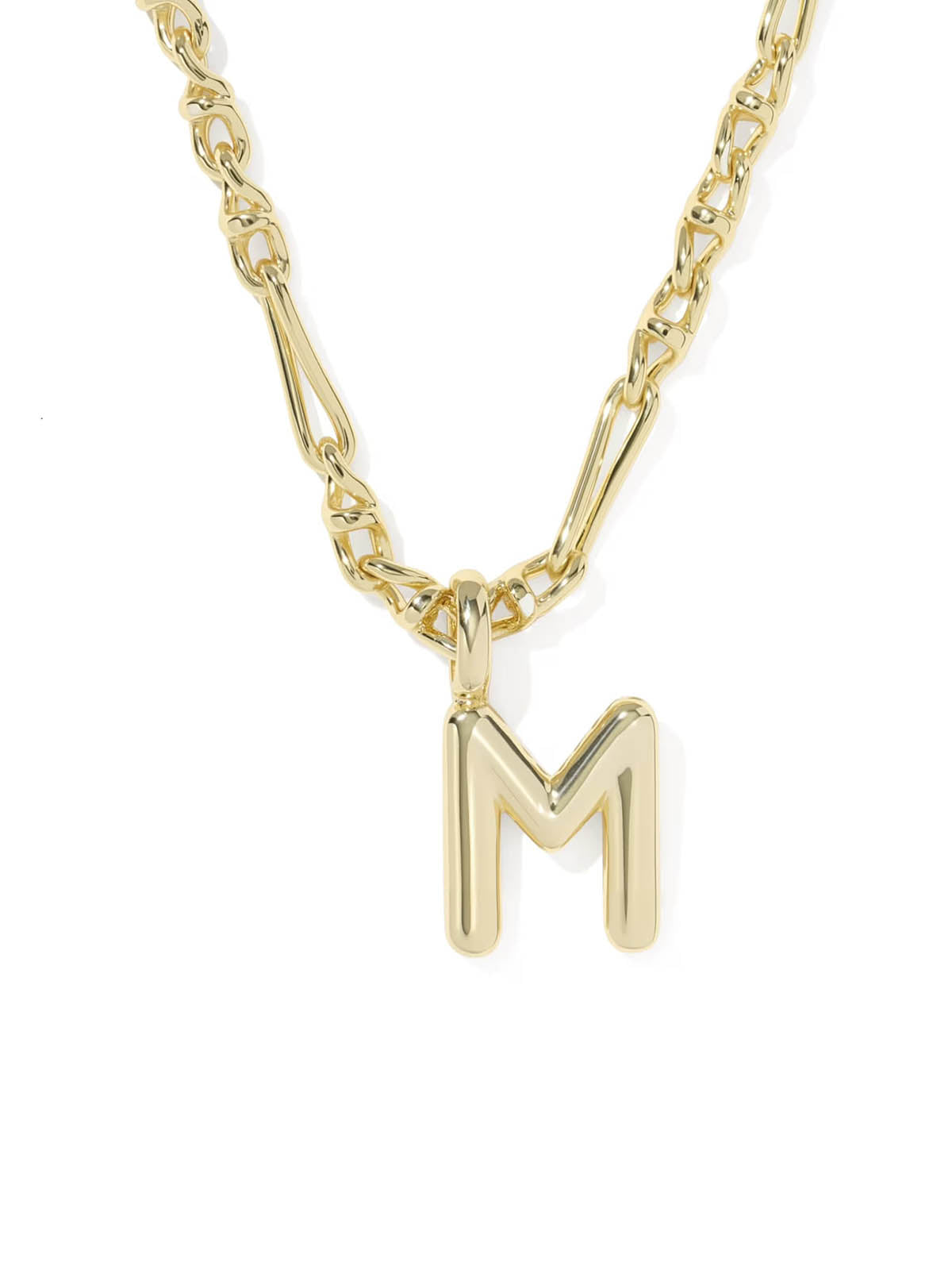 Kendra Scott Bubble Letter Gold Short Pendant Necklace Letter M