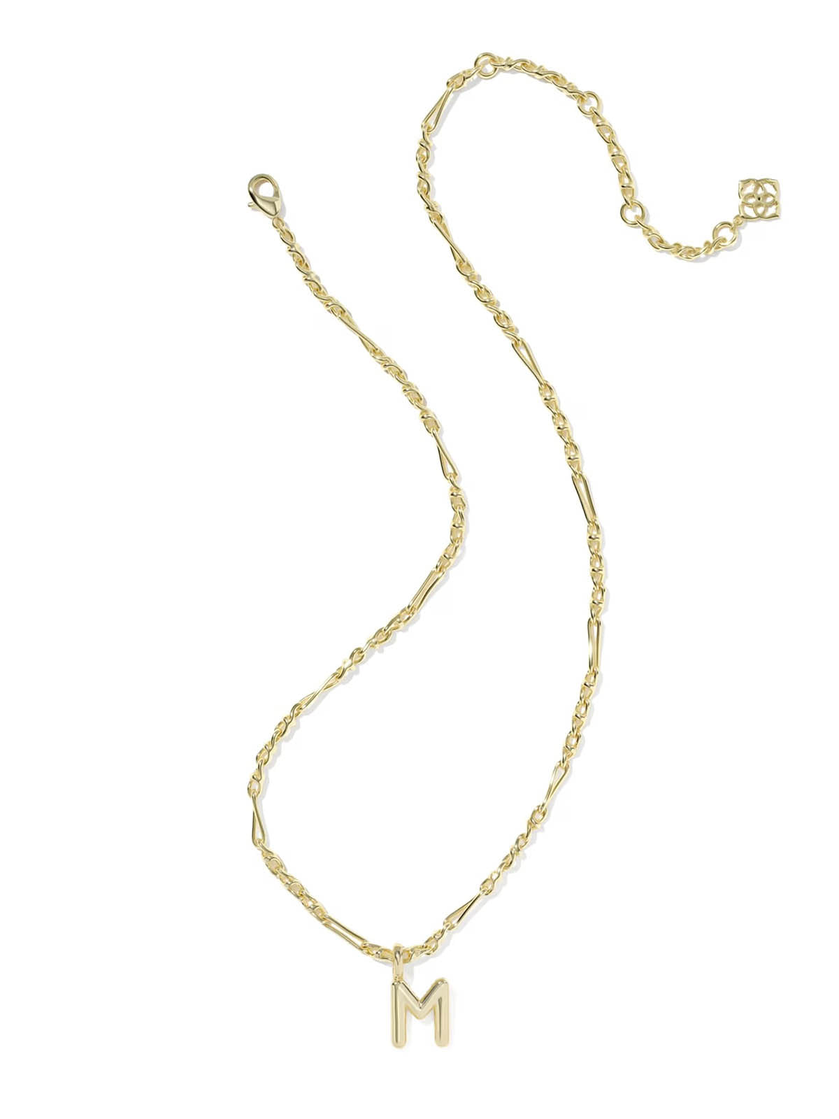 Kendra Scott Bubble Letter Gold Short Pendant Necklace Letter M