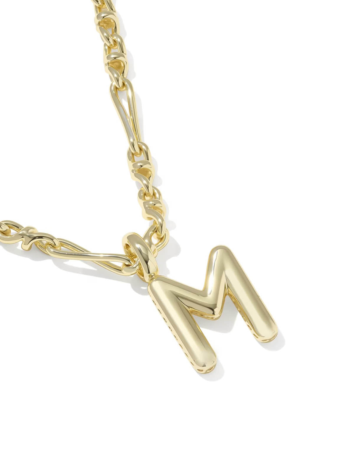 Kendra Scott Bubble Letter Gold Short Pendant Necklace Letter M