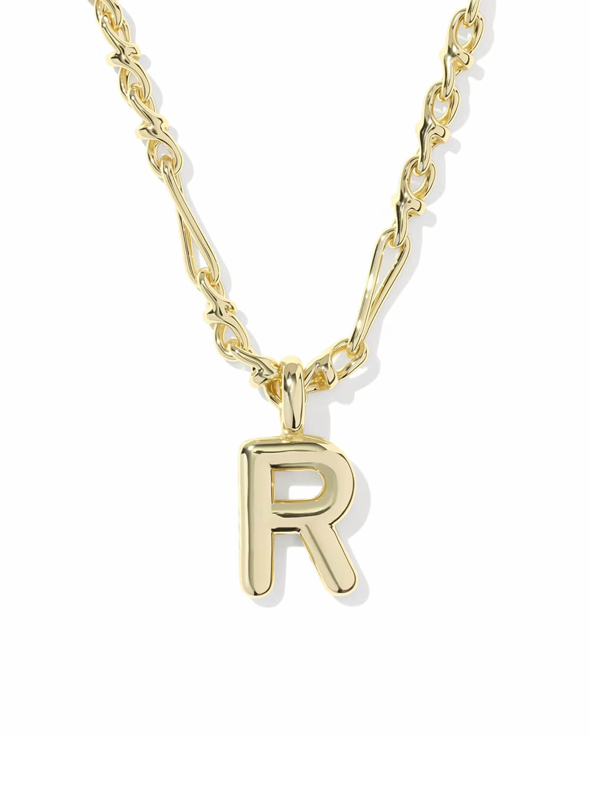 Kendra Scott Bubble Letter Gold Short Pendant Necklace Letter R