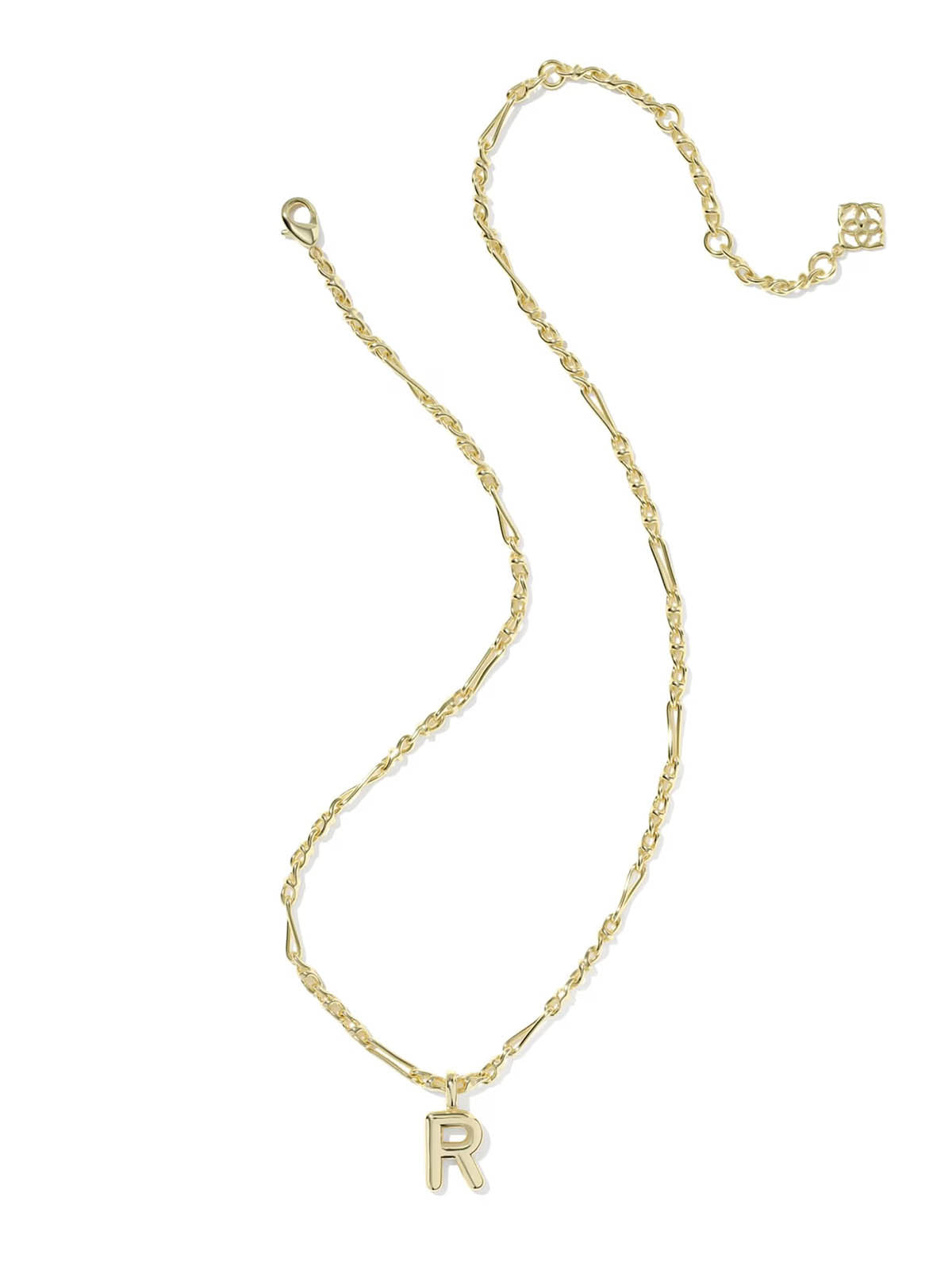 Kendra Scott Bubble Letter Gold Short Pendant Necklace Letter R