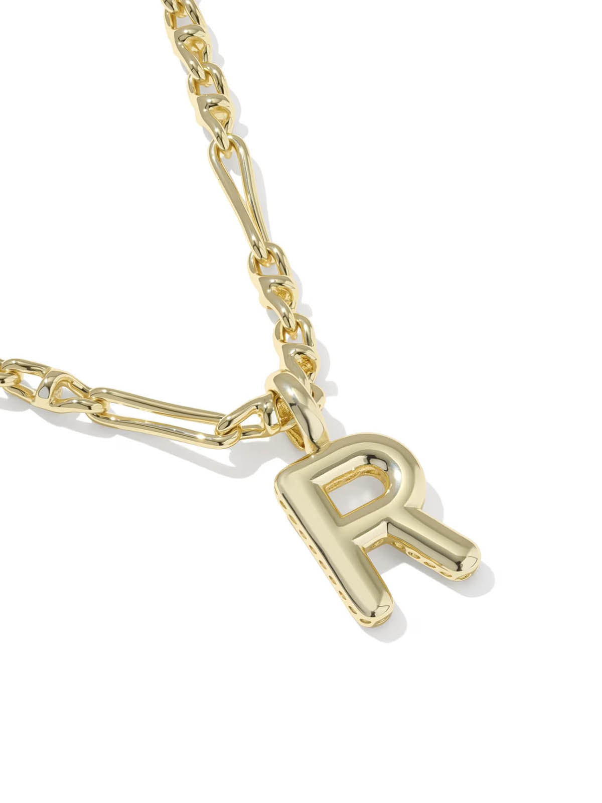 Kendra Scott Bubble Letter Gold Short Pendant Necklace Letter R