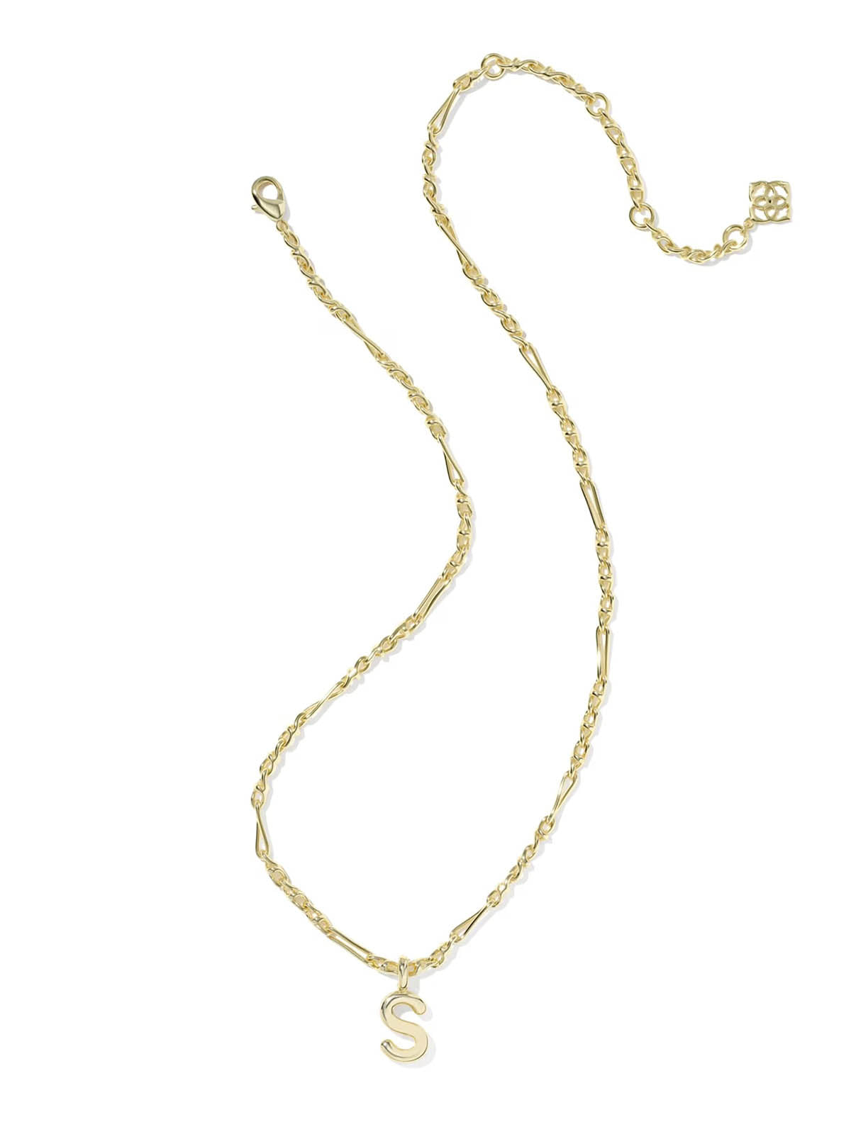 Kendra Scott Bubble Letter Gold Short Pendant Necklace Letter S