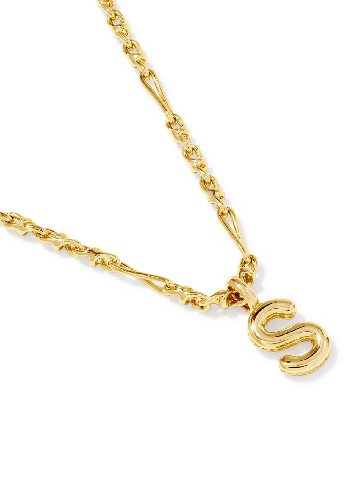 Kendra Scott Bubble Letter Gold Short Pendant Necklace Letter S
