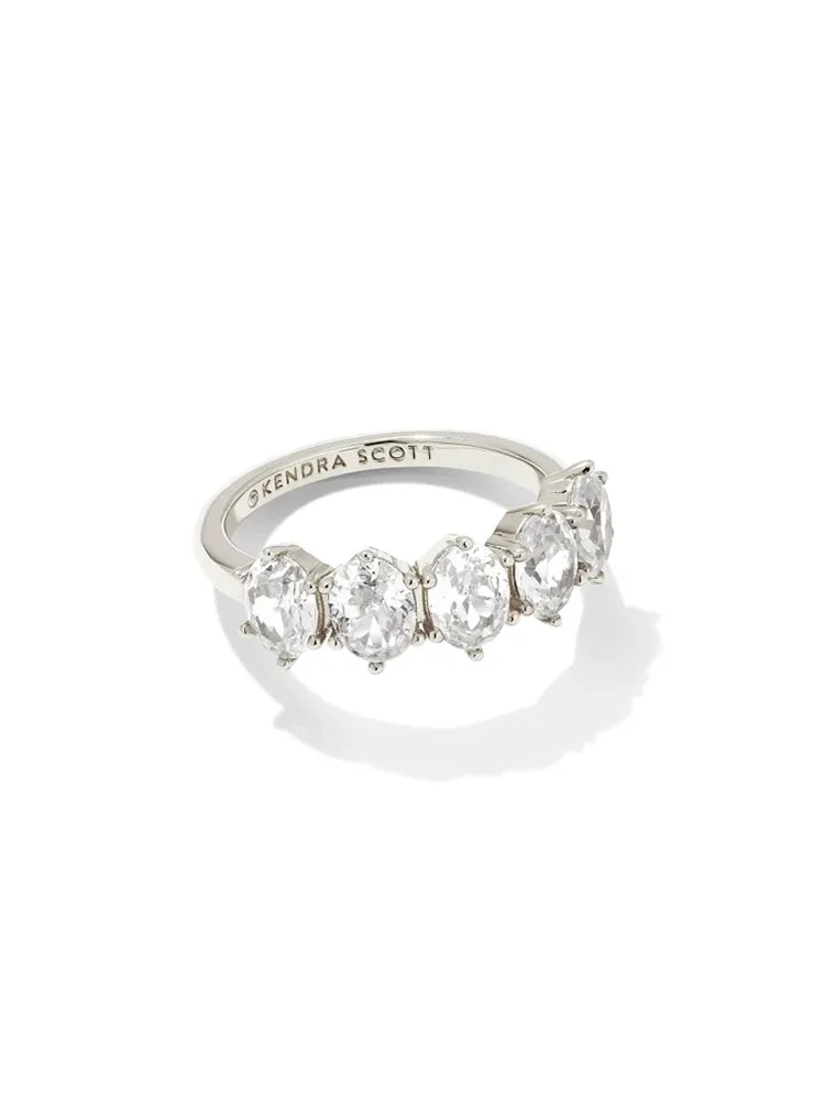Kendra Scott Cailin Silver Crystal Band Ring in White CZ