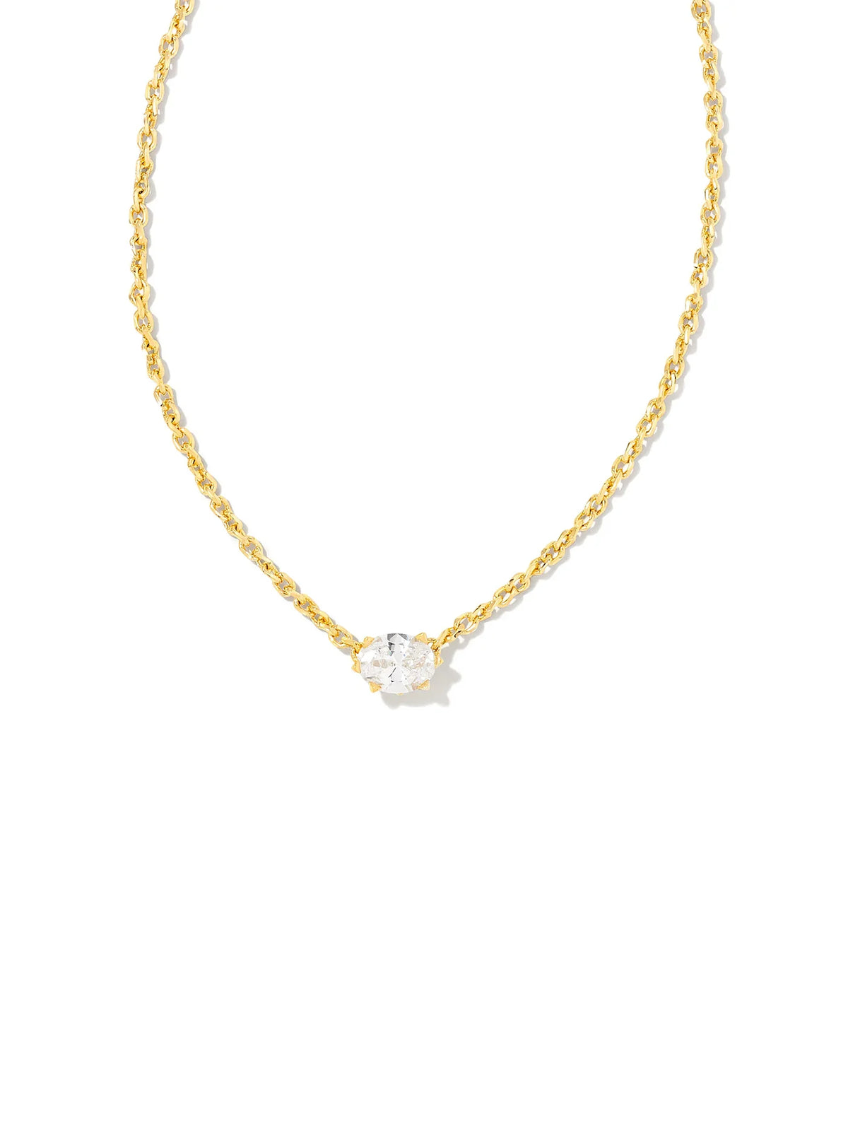 Kendra Scott Cailin Gold Crystal Pendant Necklace in White CZ