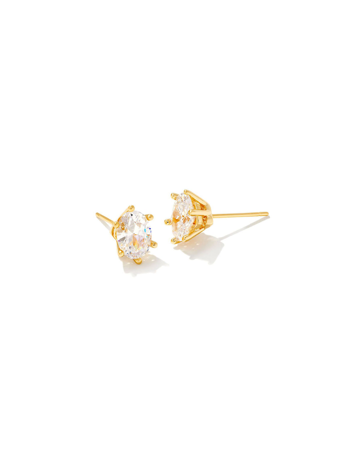 Kendra Scott Cailin Gold Crystal Stud Earrings in White CZ