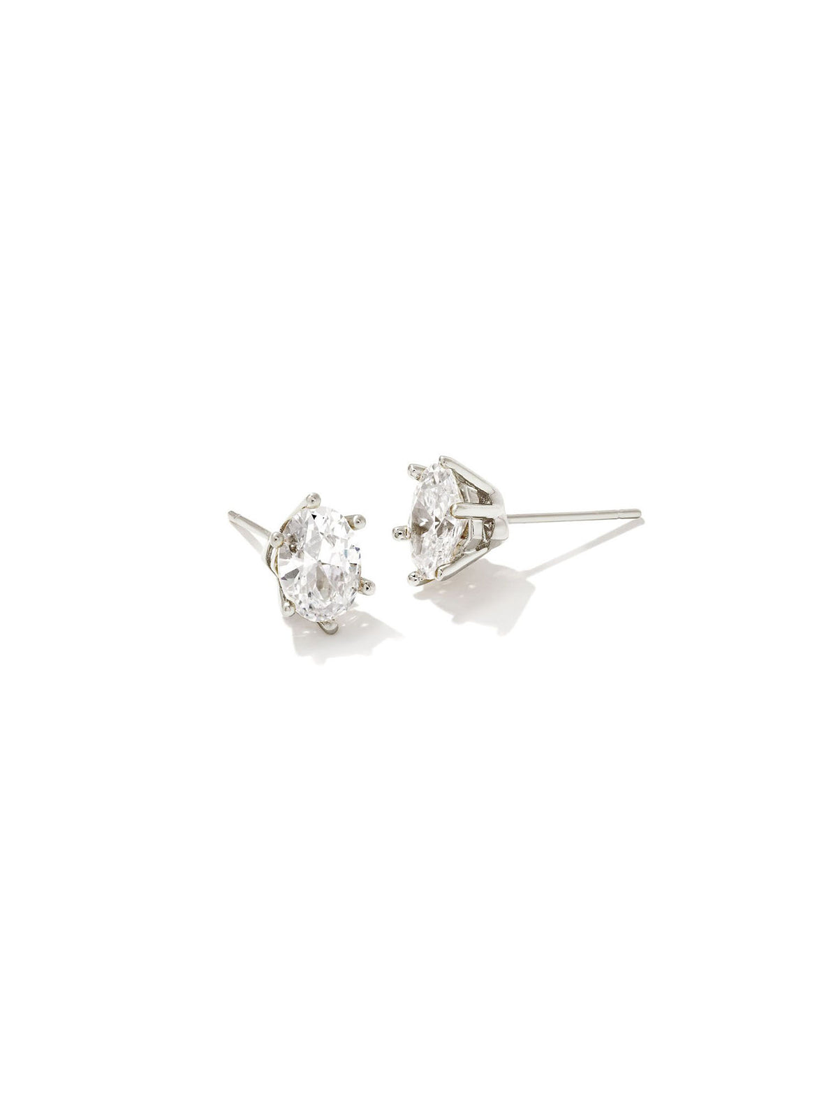 Kendra Scott Cailin Silver Crystal Stud Earrings in White CZ