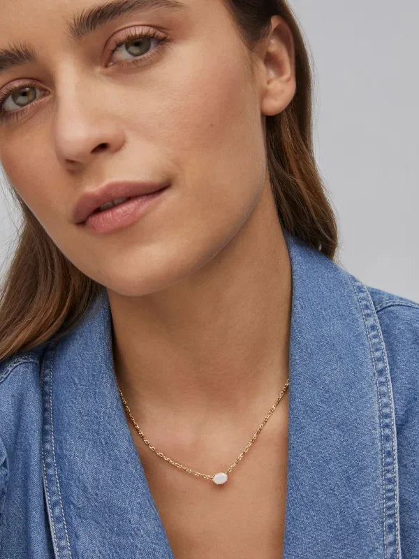 Kendra Scott Cailin Gold Pendant Necklace in Champagne Opal Crystal