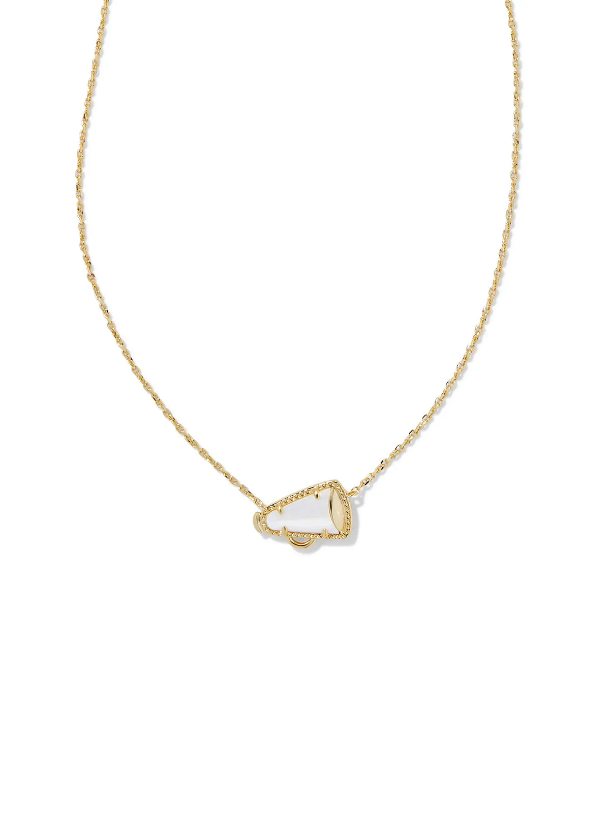 Kendra Scott Cheer Gold Short Pendant Necklace in White Mother-of-Pearl