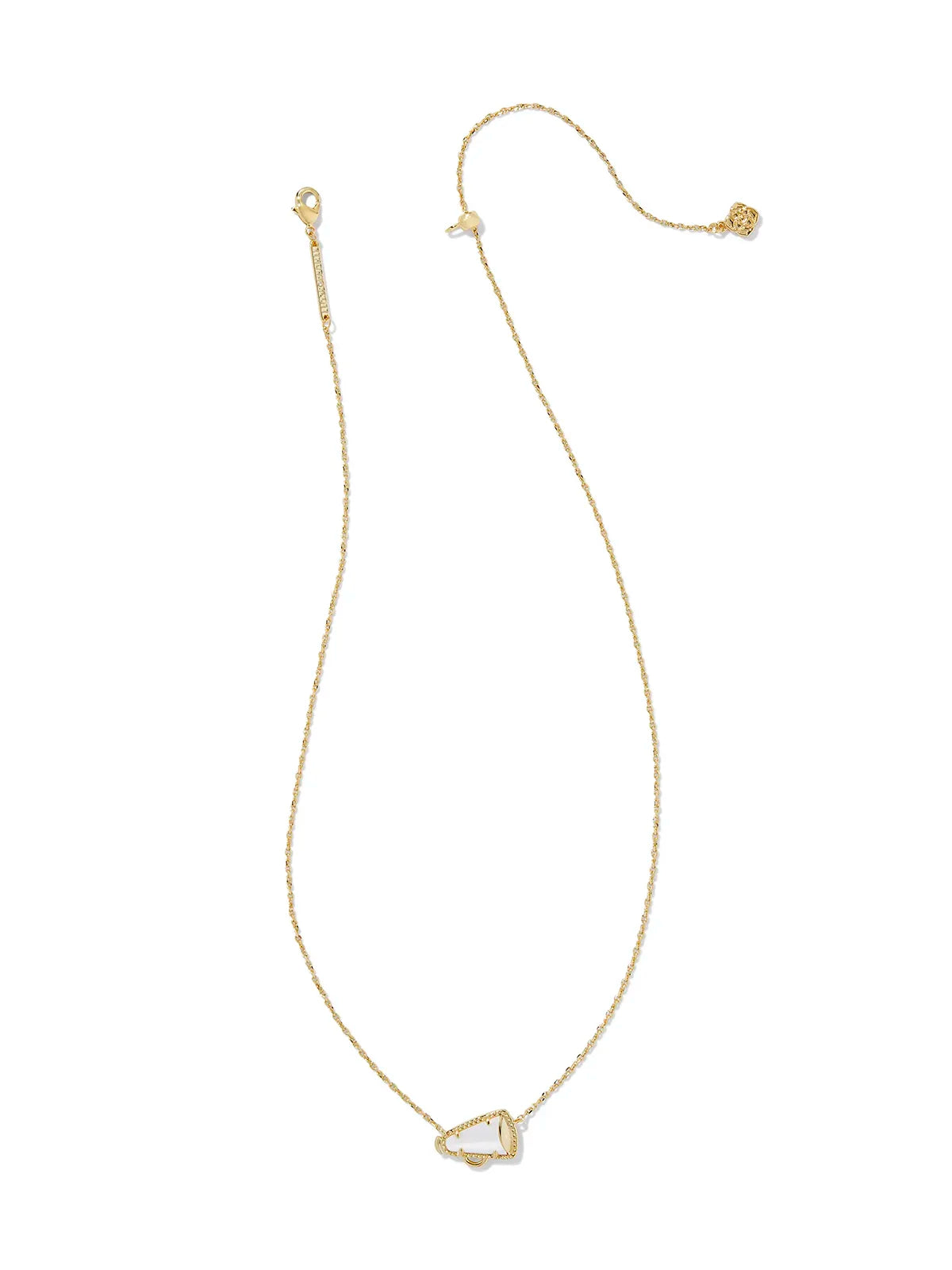 Kendra Scott Cheer Gold Short Pendant Necklace in White Mother-of-Pearl