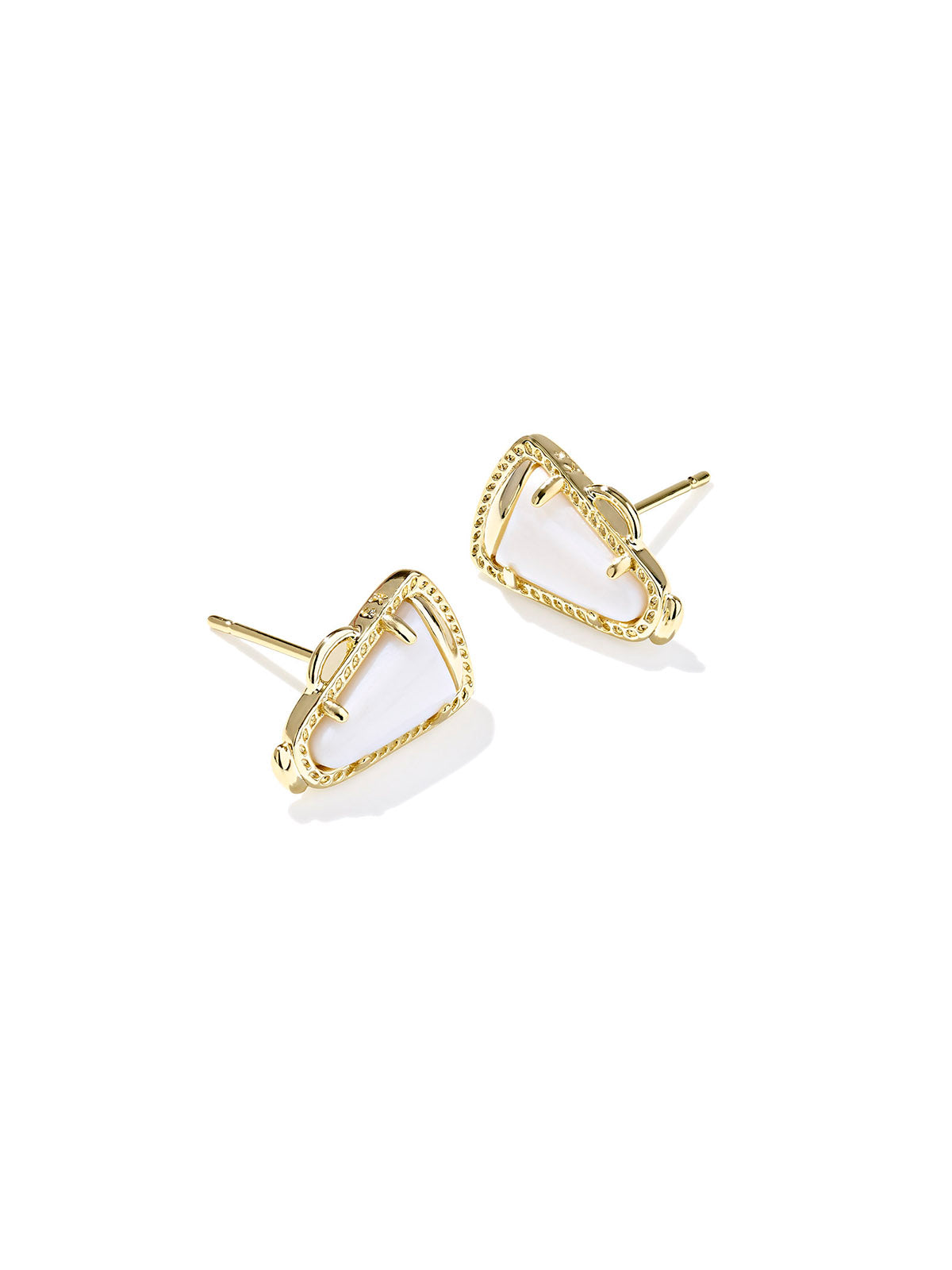 Kendra Scott Cheer Gold Stud Earrings White Mother-of-Pearl